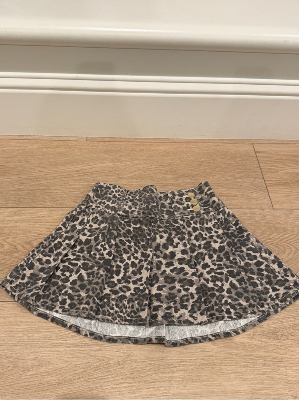 abercrombie kids Leopard-Print Flared Skirt in Taupe and Black